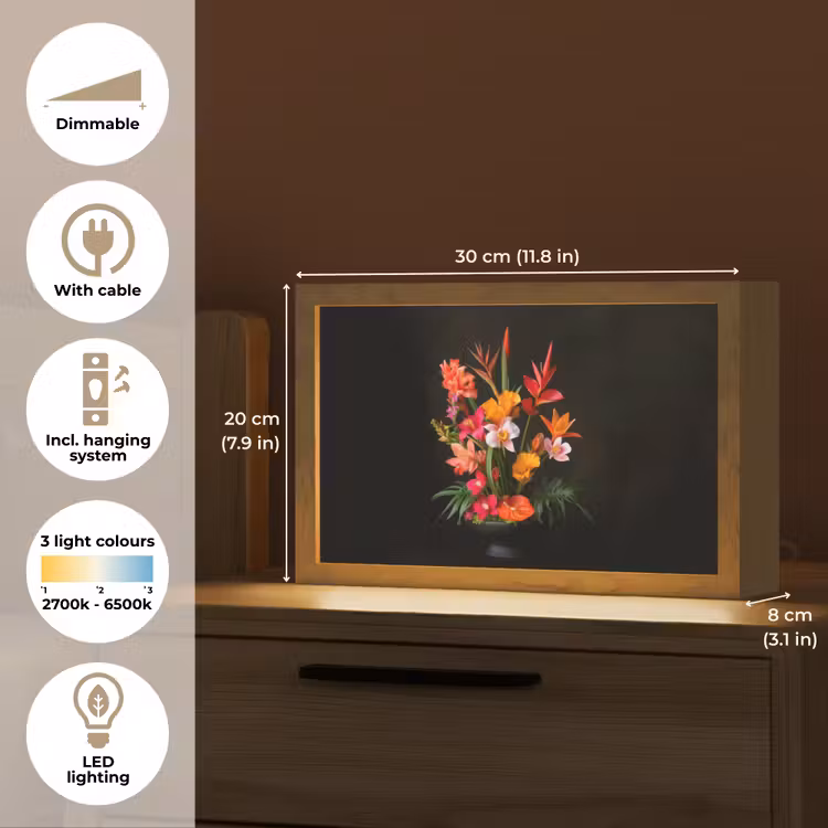 Boeket - Bloemen - Exotisch Light Box met kabel (Tafellamp) klein -USP_EN