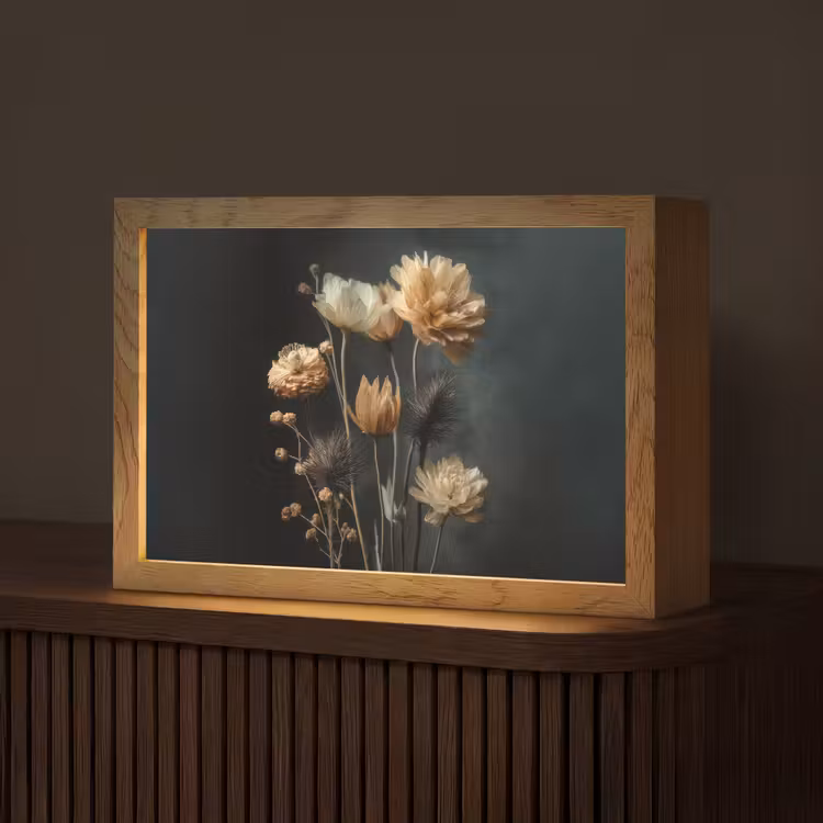 Boeket - Bloemen - Licht - Zwart Light Box met kabel (Tafellamp) klein -z3d_website