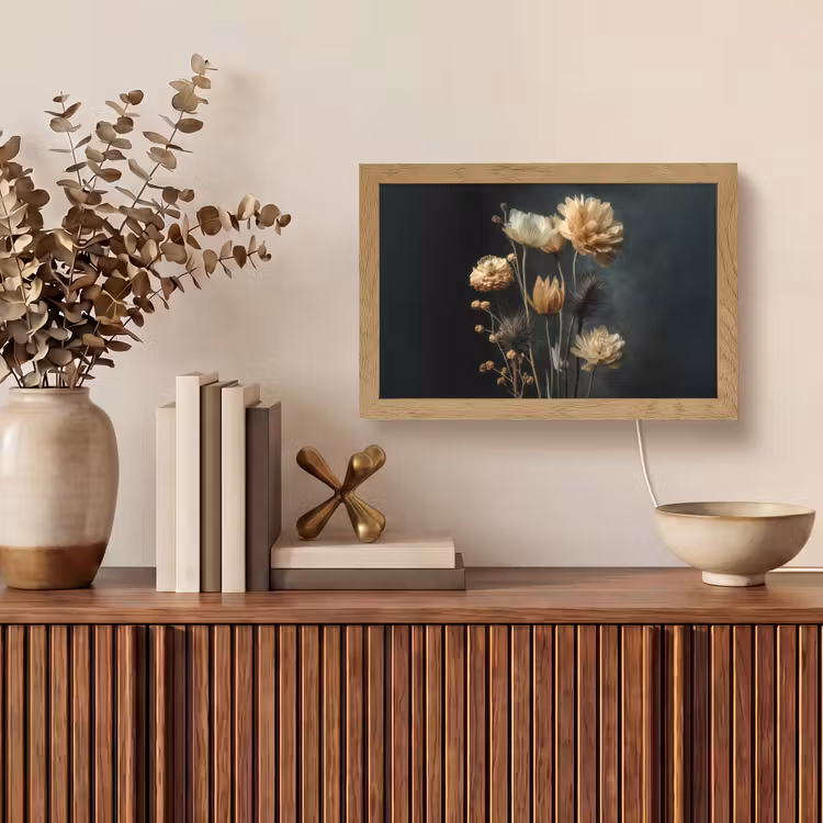 Boeket - Bloemen - Licht - Zwart Light Box met kabel (Tafellamp) klein -sfeer2