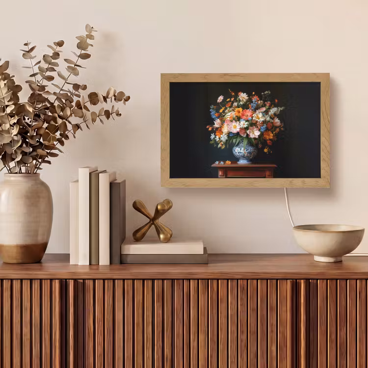Boeket - Roze - Bloemen - Vaas Light Box met kabel (Tafellamp) klein -sfeer2