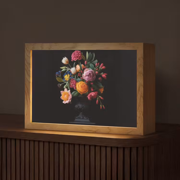 Boeket - Romantisch - Kleurrijk Light Box met kabel (Tafellamp) klein -z3d_website
