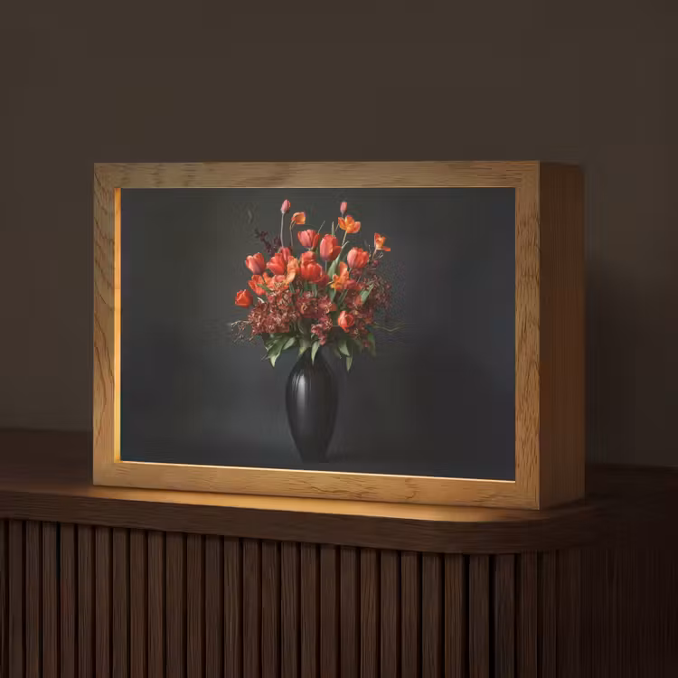 Boeket - Tulpen - Vaas - Rood Light Box met kabel (Tafellamp) klein -z3d_website