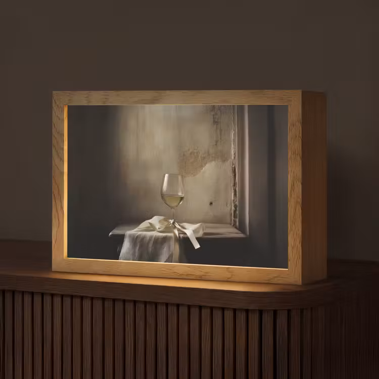 Strik - Beige - Witte - Wijn Light Box met kabel (Tafellamp) klein -z3d_website