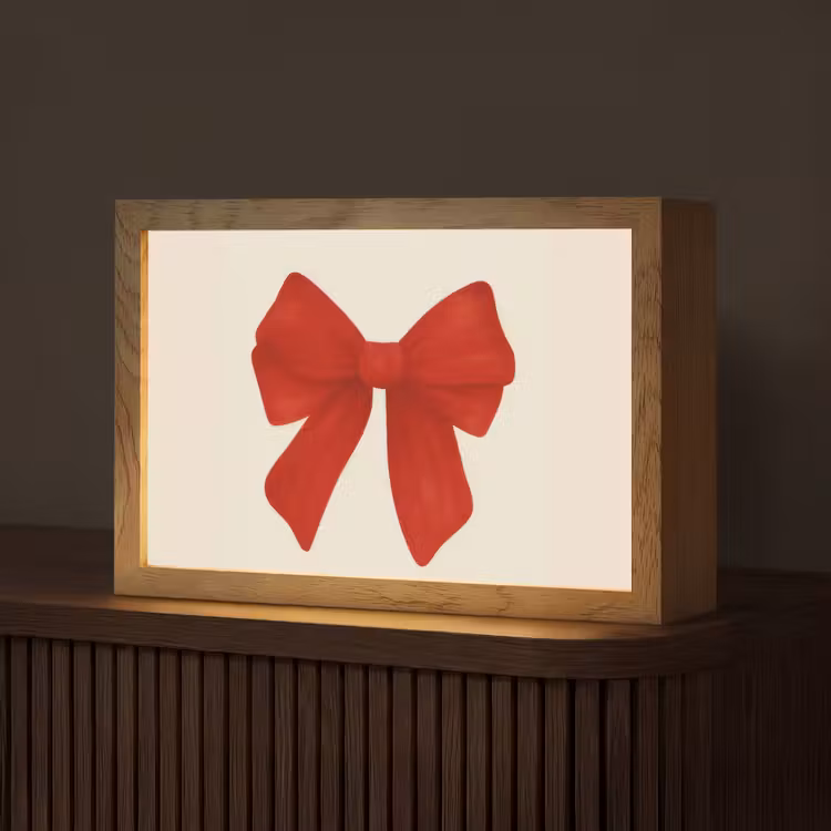 Strik - Symmetrisch - Rood - Lint Light Box met kabel (Tafellamp) klein -z3d_website