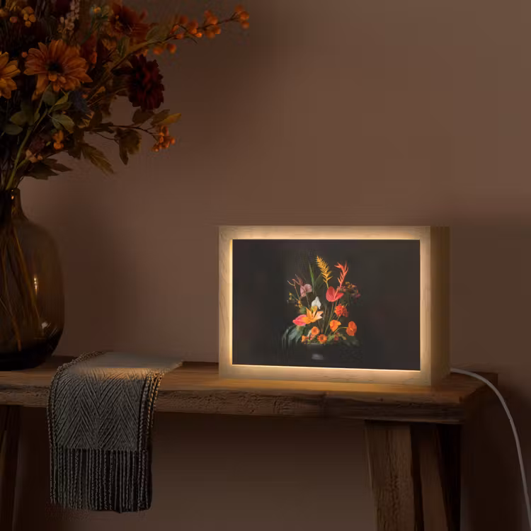 Schaal - Boeket - Bloemen Light Box met kabel (Tafellamp) klein -sfeer4