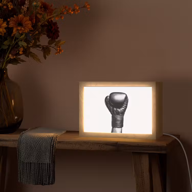 Bokshandschoen - Zwart - Hand Light Box met kabel (Tafellamp) klein -sfeer4