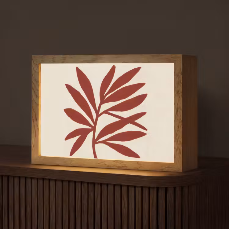 Tak - Bladeren - Rood Light Box met kabel (Tafellamp) klein -z3d_website