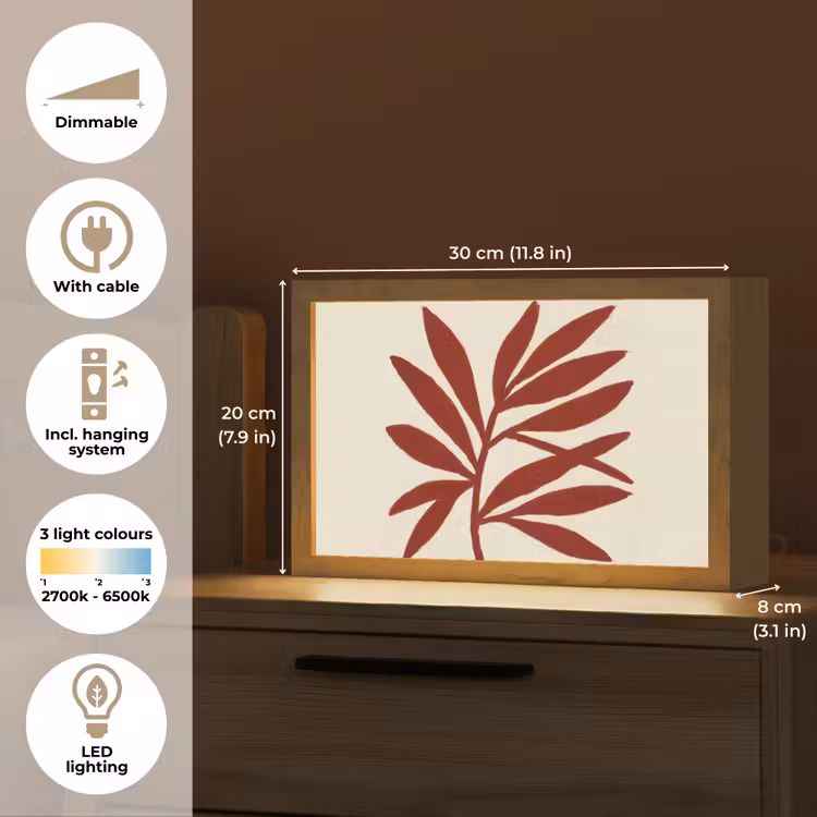 Tak - Bladeren - Rood Light Box met kabel (Tafellamp) klein -USP_EN