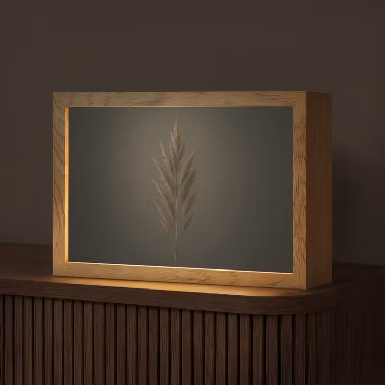 Tak - Pluimgras - Donkerbruin Light Box met kabel (Tafellamp) klein -z3d_website