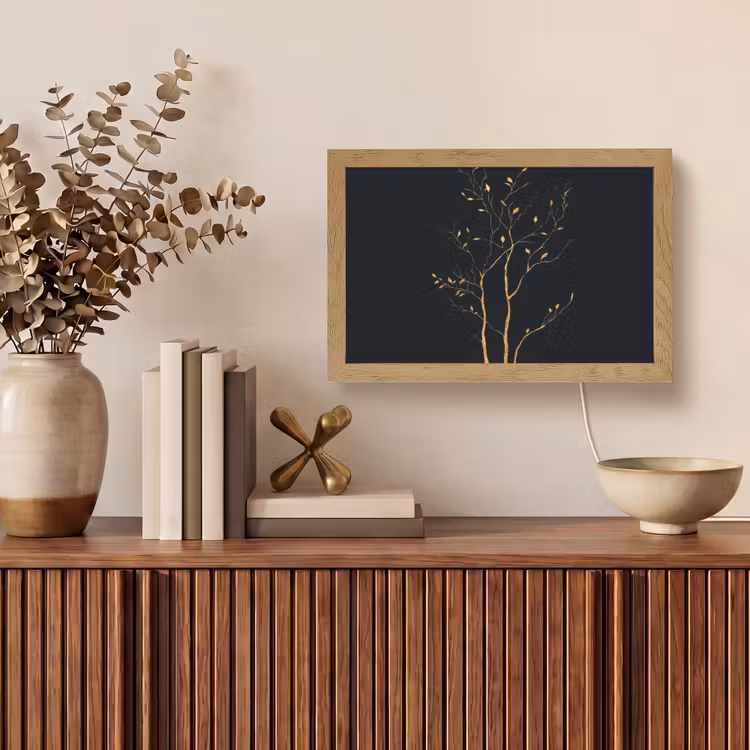 Takken - Blaadjes - Zwart Light Box met kabel (Tafellamp) klein -sfeer2