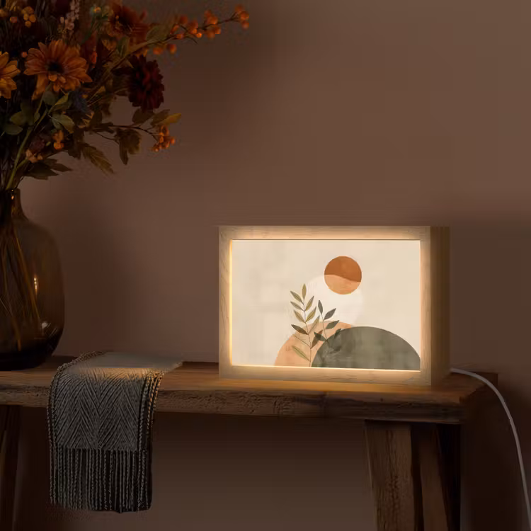 Takken - Vormen - Abstract Light Box met kabel (Tafellamp) klein -sfeer4