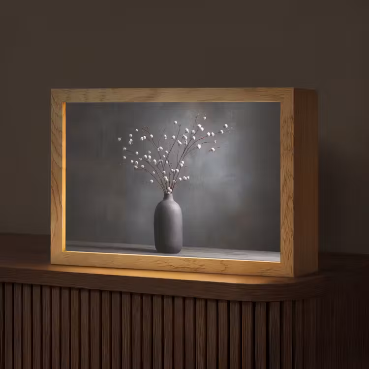 Takken - Vaas - Bolletjes - Wit Light Box met kabel (Tafellamp) klein -z3d_website