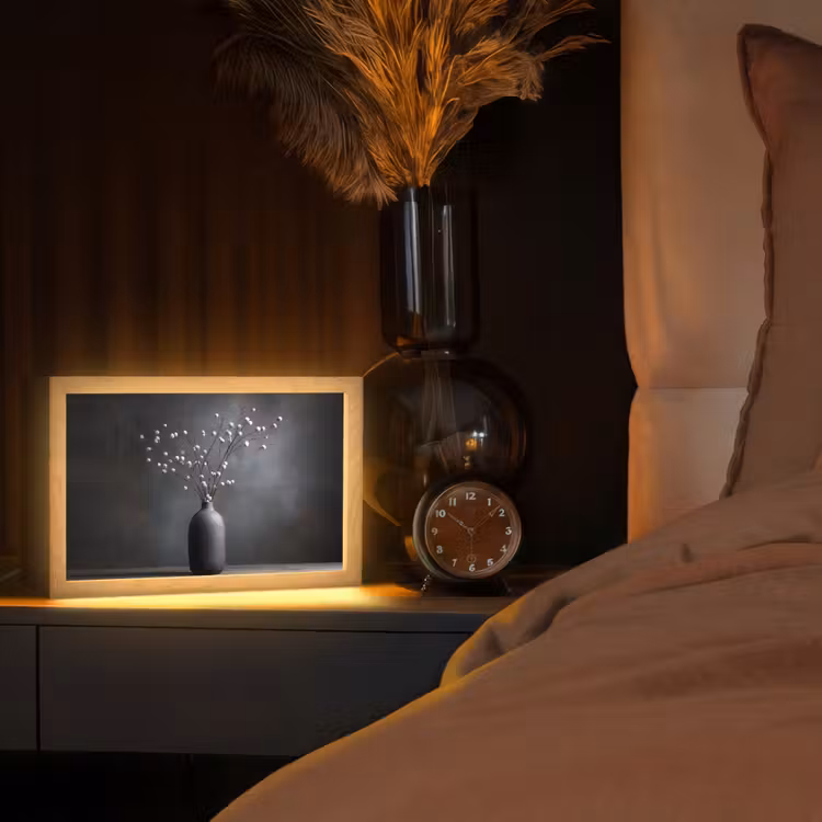 Takken - Vaas - Bolletjes - Wit Light Box met kabel (Tafellamp) klein -sfeer1