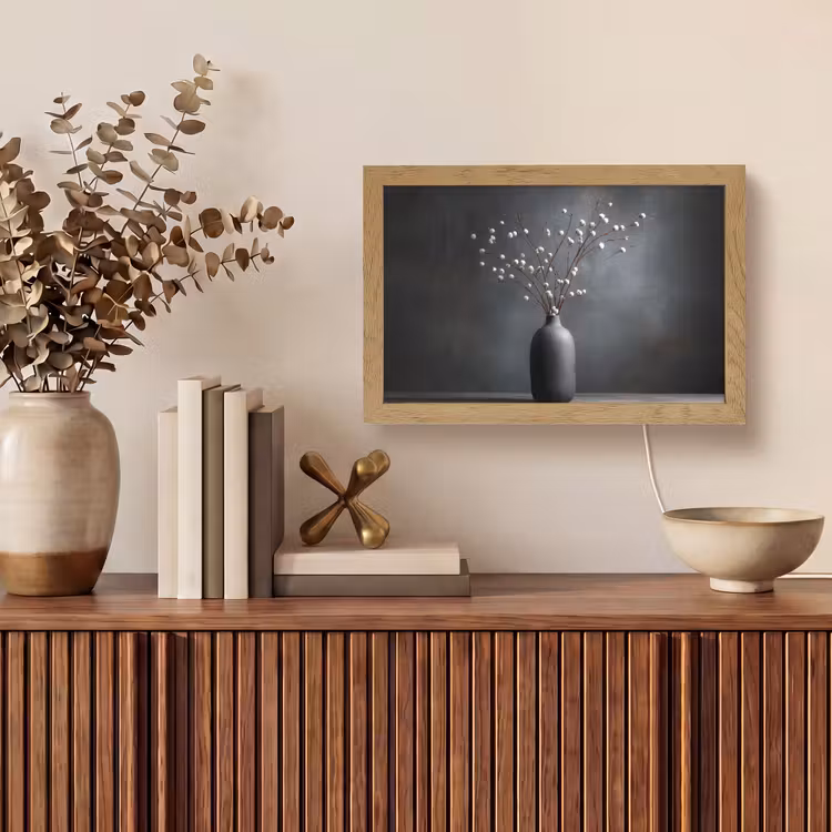 Takken - Vaas - Bolletjes - Wit Light Box met kabel (Tafellamp) klein -sfeer2