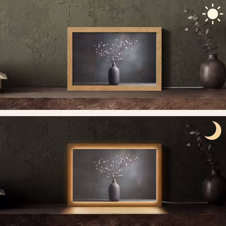 Takken - Vaas - Bolletjes - Wit Light Box met kabel (Tafellamp) klein -sfeer3