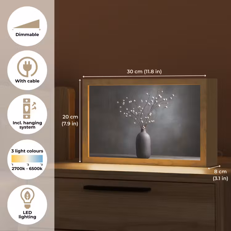 Takken - Vaas - Bolletjes - Wit Light Box met kabel (Tafellamp) klein -USP_EN