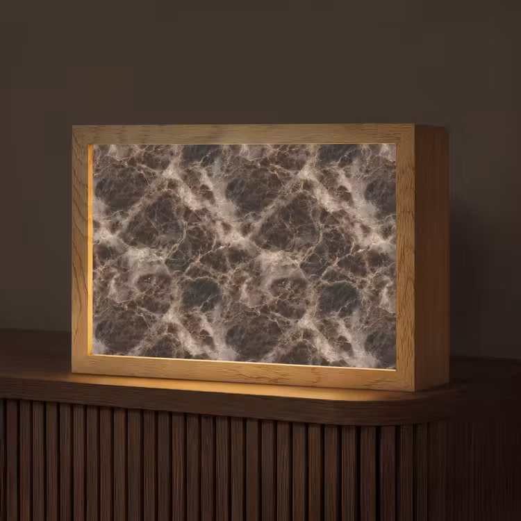 Bruin - Goud - Marmer Light Box met kabel (Tafellamp) klein 924 -z3d_website