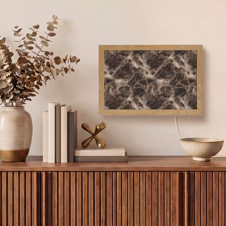 Bruin - Goud - Marmer Light Box met kabel (Tafellamp) klein 924 -sfeer2