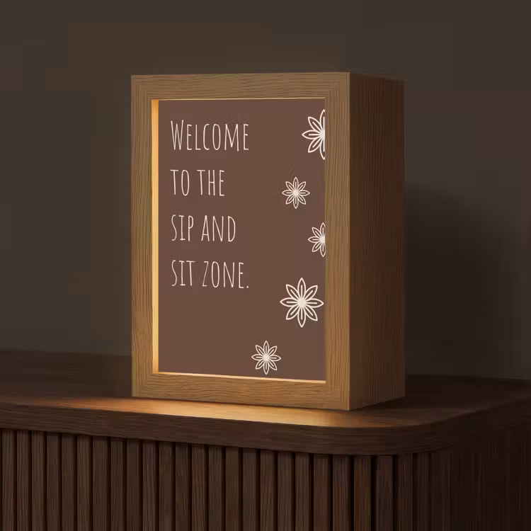 Bruin - Quote - Bloemen - Zomer Light Box met kabel (Tafellamp) klein -z3d_website