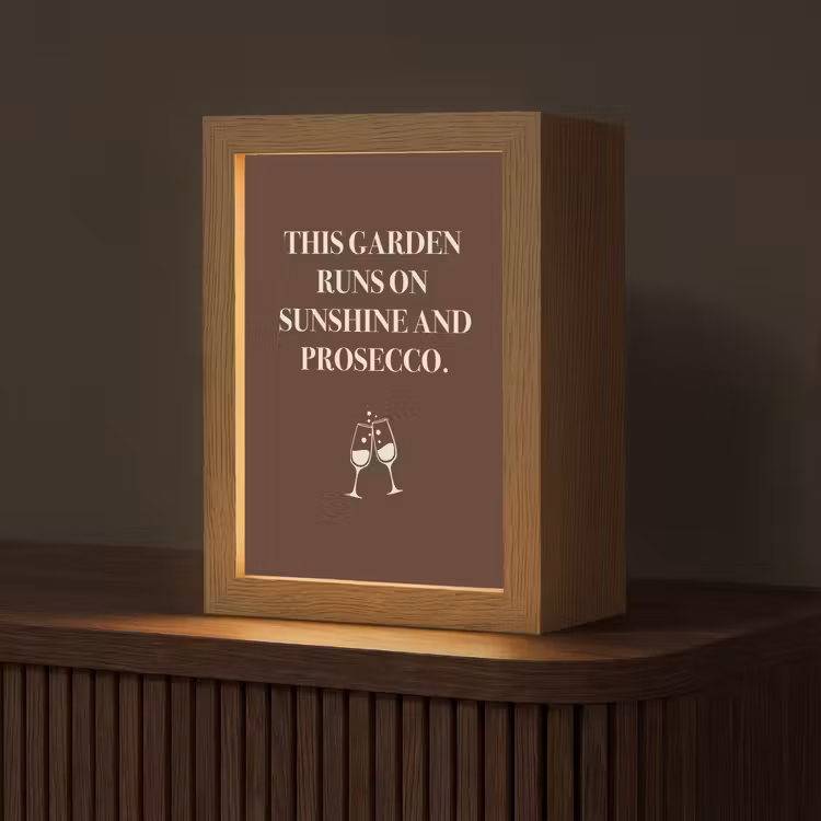 Bruin - Zomer - Quote - Drinken Light Box met kabel (Tafellamp) klein -z3d_website