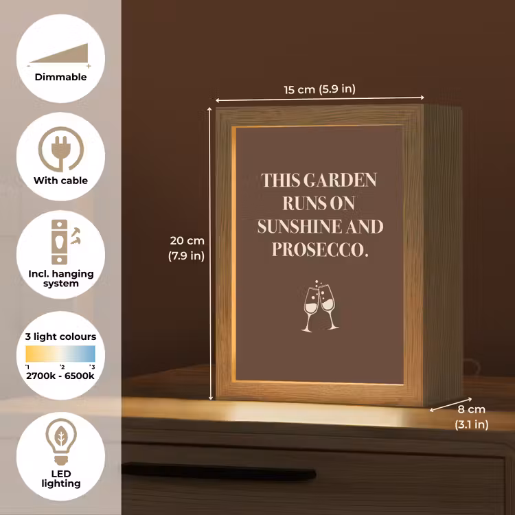 Bruin - Zomer - Quote - Drinken Light Box met kabel (Tafellamp) klein -USP_EN