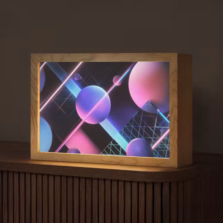 Bollen - Neon - Lijnen - Roze Light Box met kabel (Tafellamp) klein -z3d_website