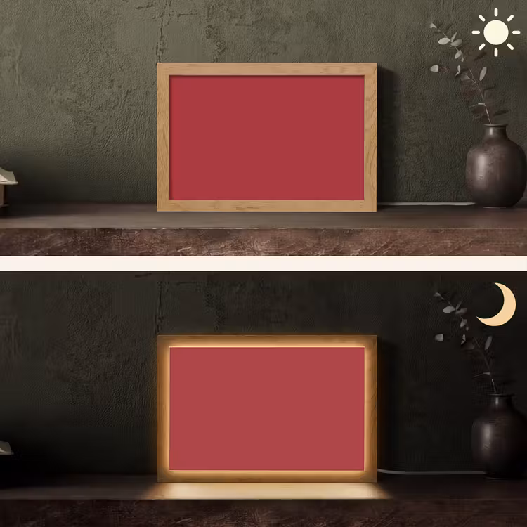 Burgundy - Wine - Rood Light Box met kabel (Tafellamp) klein 924 -sfeer3