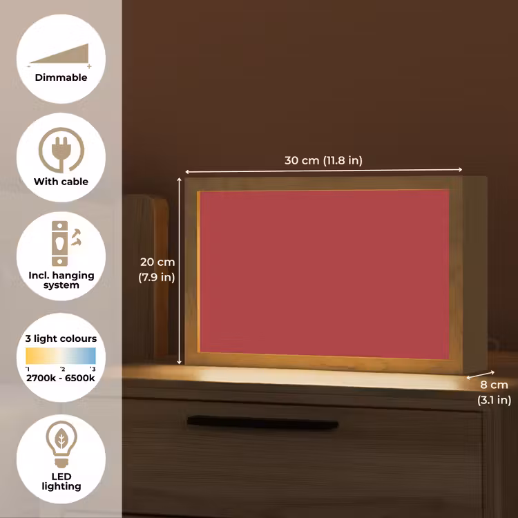 Burgundy - Wine - Rood Light Box met kabel (Tafellamp) klein 924 -USP_EN