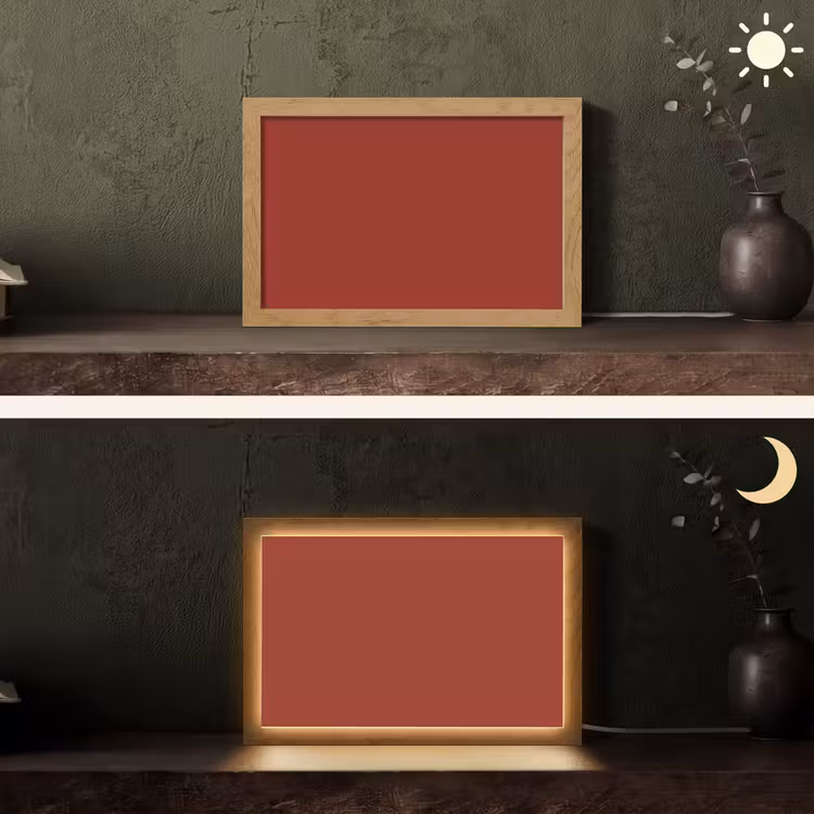 Burnt - Copper - Rood Light Box met kabel (Tafellamp) klein 924 -sfeer3