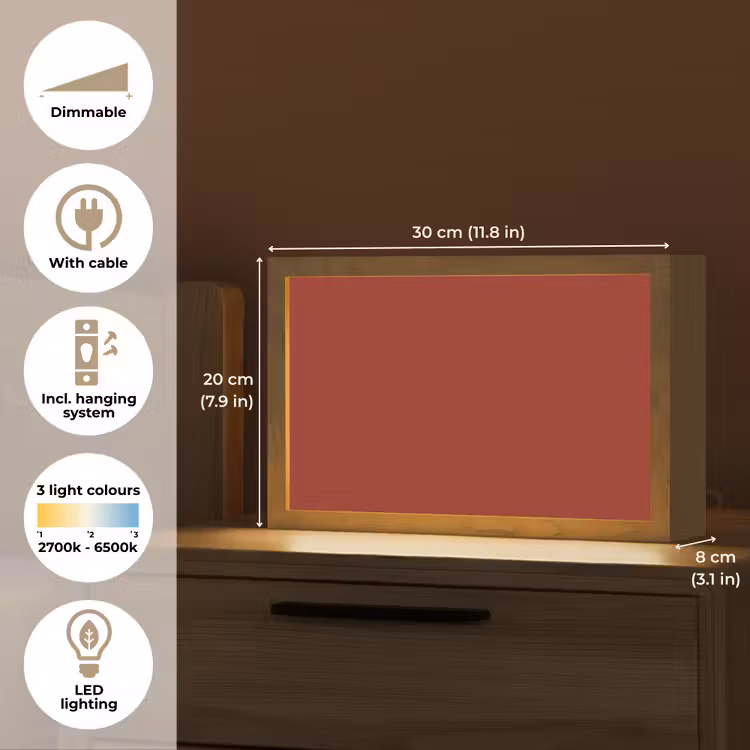 Burnt - Copper - Rood Light Box met kabel (Tafellamp) klein 924 -USP_EN
