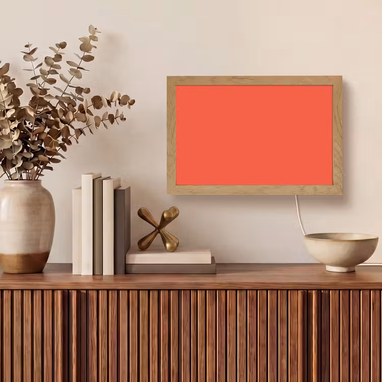 Burnt - Coral - Oranje Light Box met kabel (Tafellamp) klein 924 -sfeer2