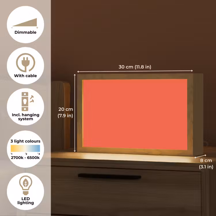 Burnt - Coral - Oranje Light Box met kabel (Tafellamp) klein 924 -USP_EN