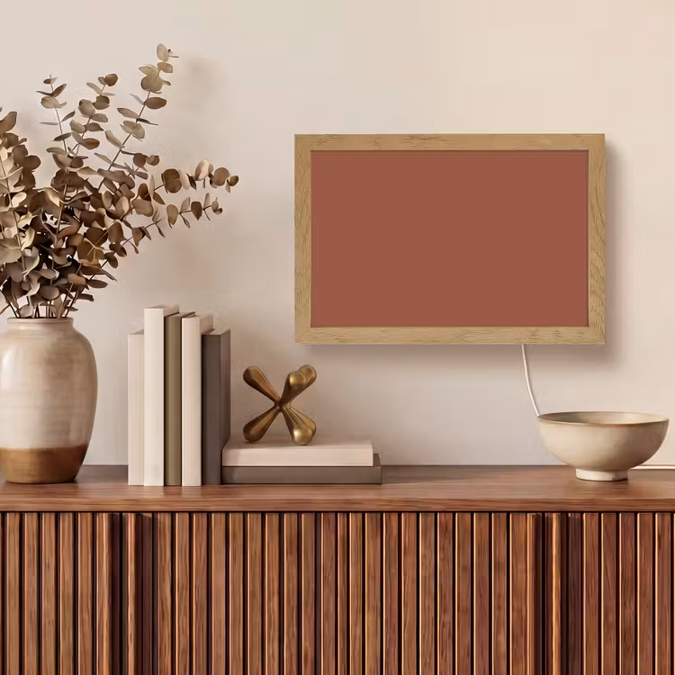 Burnt - Mahogany - Terracotta Light Box met kabel (Tafellamp) klein 924 -sfeer2
