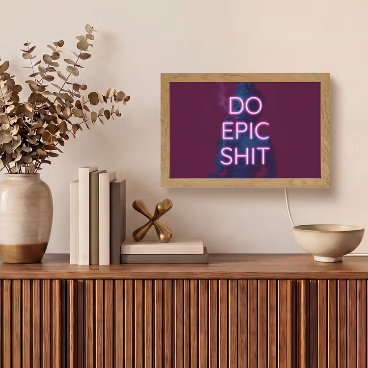 Buste - Neon - LED - Letters Light Box met kabel (Tafellamp) klein -sfeer2