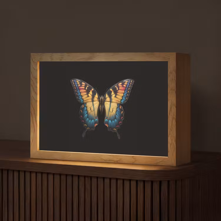 Vlinder - Kleurrijk - Speels Light Box met kabel (Tafellamp) klein -z3d_website