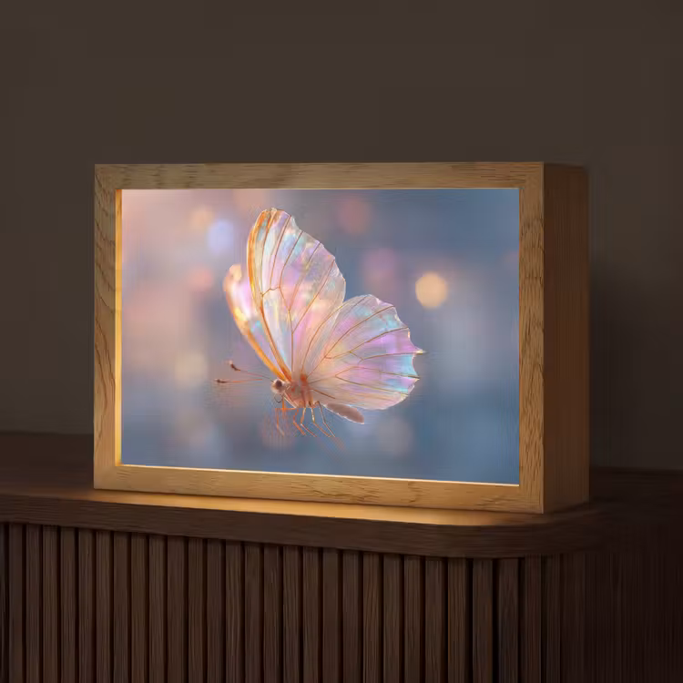 Vlinder - Vleugels - Pastel - Glinstering Light Box met kabel (Tafellamp) klein -z3d_website