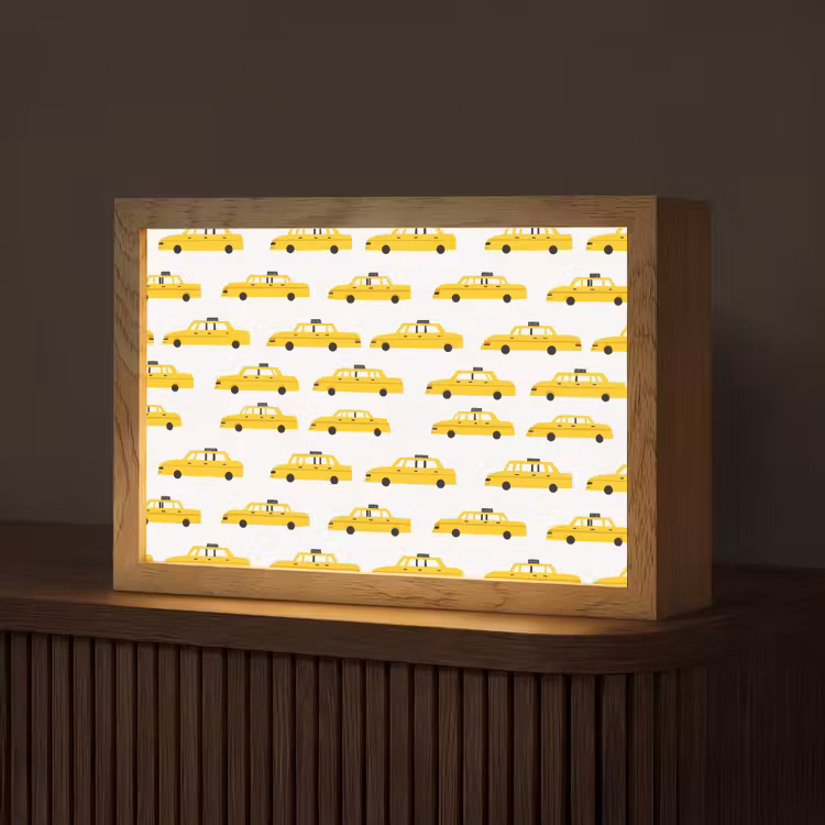 Taxi - Iconisch - Geel Light Box met kabel (Tafellamp) klein 924 -z3d_website