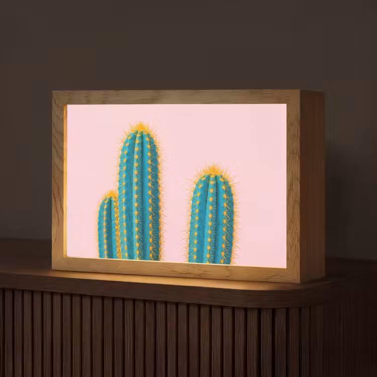 Cactussen - Modern - Pastel Light Box met kabel (Tafellamp) klein -z3d_website