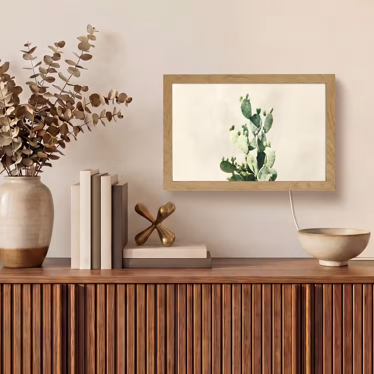 Cactus - Groen - Minimalistisch Light Box met kabel (Tafellamp) klein -sfeer2