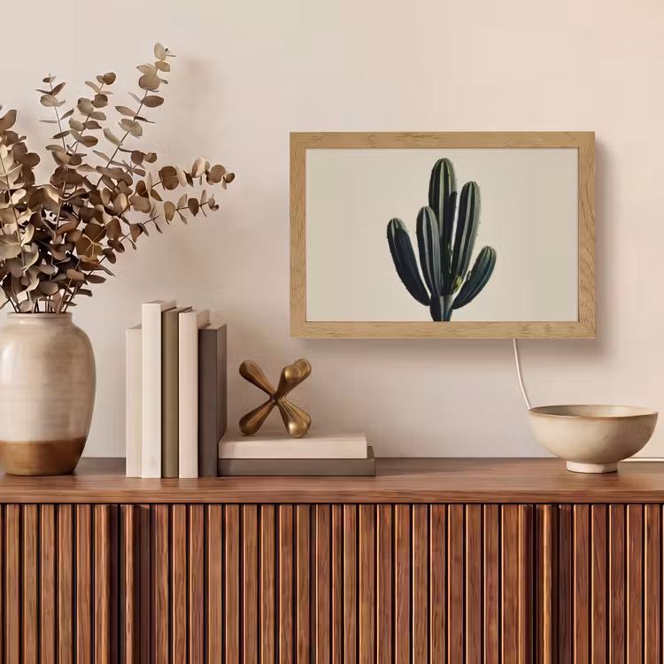 Cactus - Subtiel - Groen Light Box met kabel (Tafellamp) klein -sfeer2