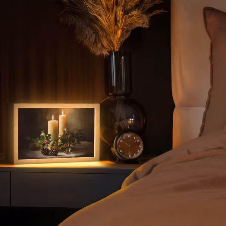 Kaarslicht - Kerst - Veelkleurig Light Box met kabel (Tafellamp) klein -sfeer1