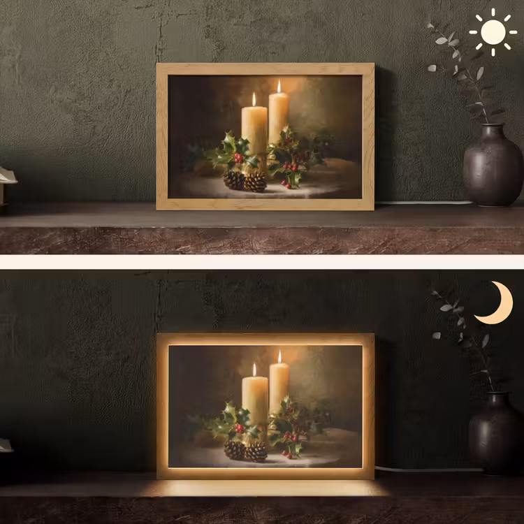Kaarslicht - Kerst - Veelkleurig Light Box met kabel (Tafellamp) klein -sfeer3