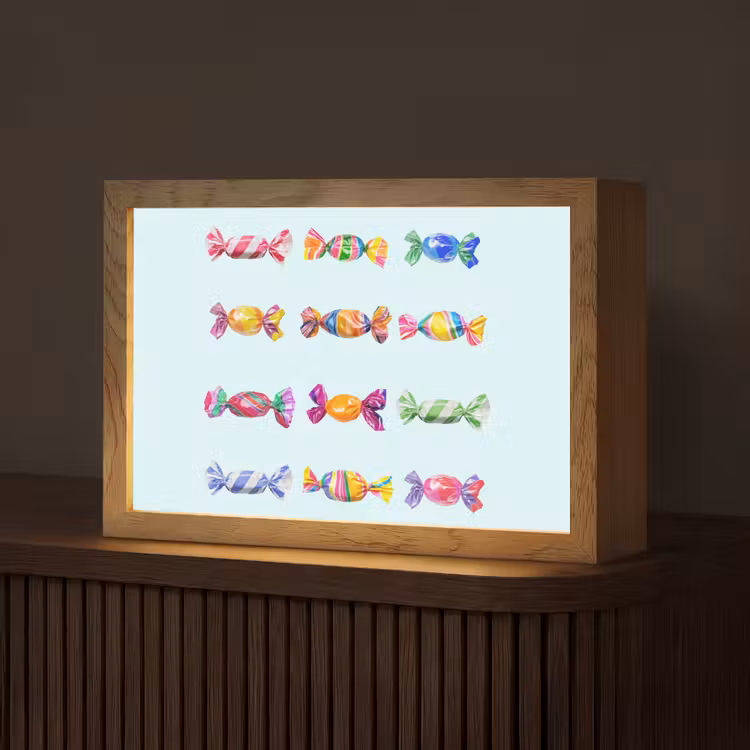 Snoepjes - Realistisch - Kleurrijk Light Box met kabel (Tafellamp) klein -z3d_website