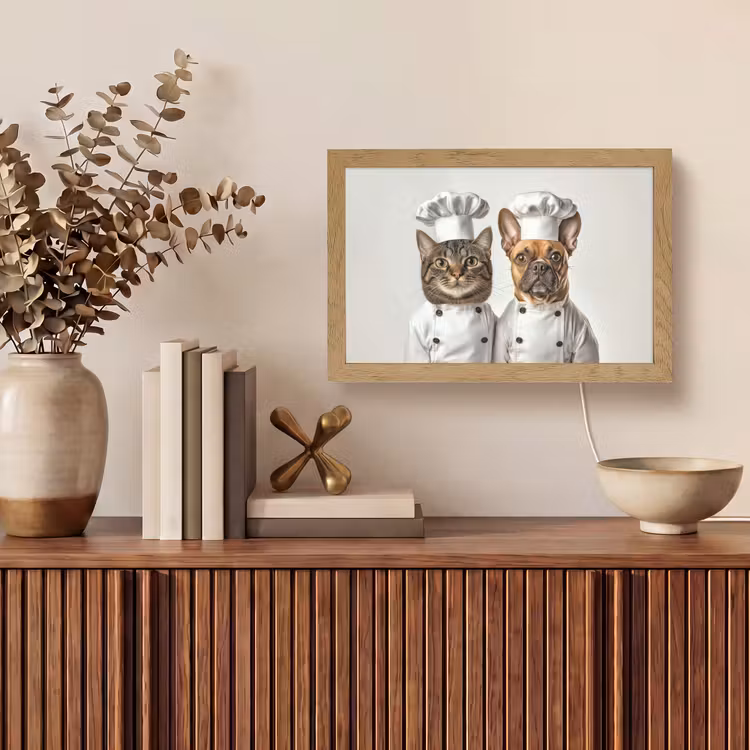 Kat - Hond - Kokskleding Light Box met kabel (Tafellamp) klein -sfeer2