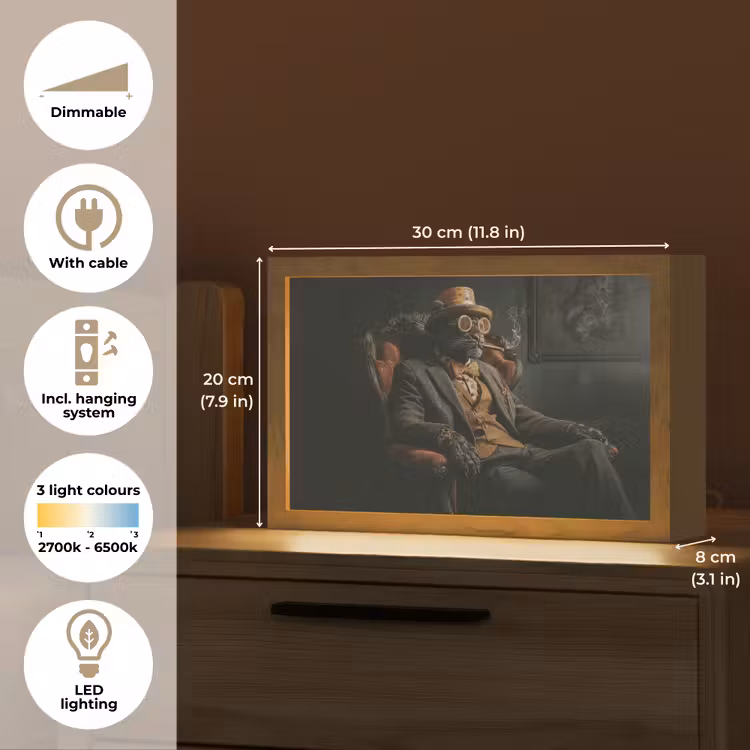 Kat - Pak - Oranje - Sigaar Light Box met kabel (Tafellamp) klein -USP_EN