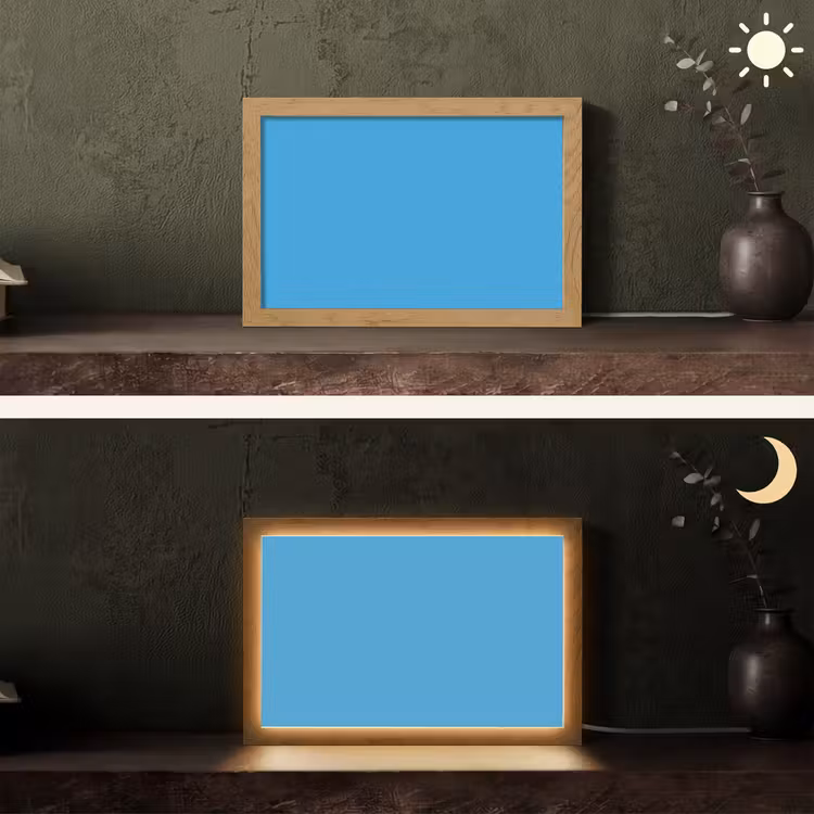 Cerulean - Breeze - Blauw Light Box met kabel (Tafellamp) klein 924 -sfeer3