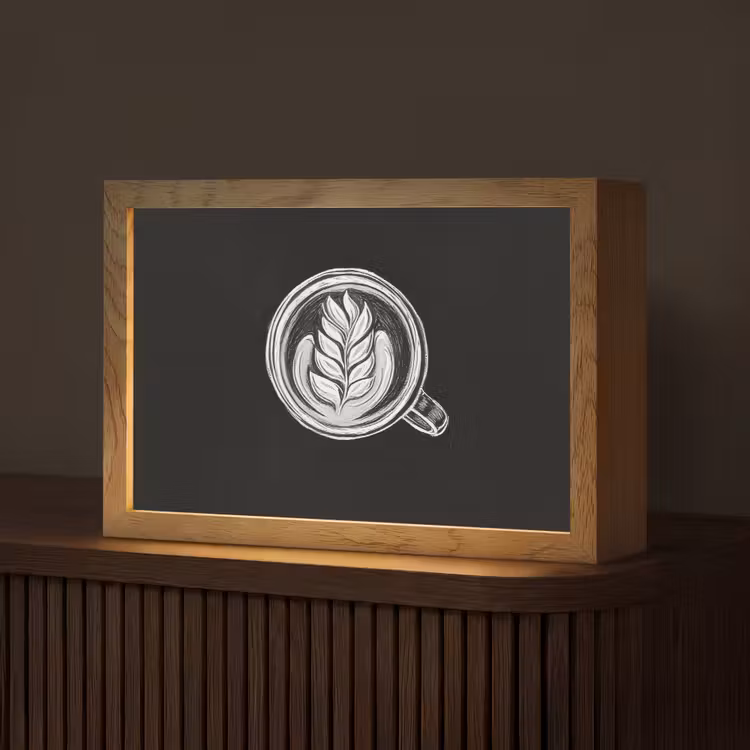 Krijttekening - Koffie - Latte art Light Box met kabel (Tafellamp) klein -z3d_website