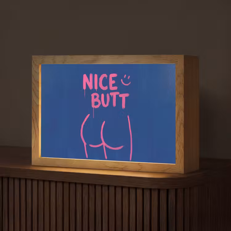 Brutaal - Grappig - Blauw Light Box met kabel (Tafellamp) klein -z3d_website