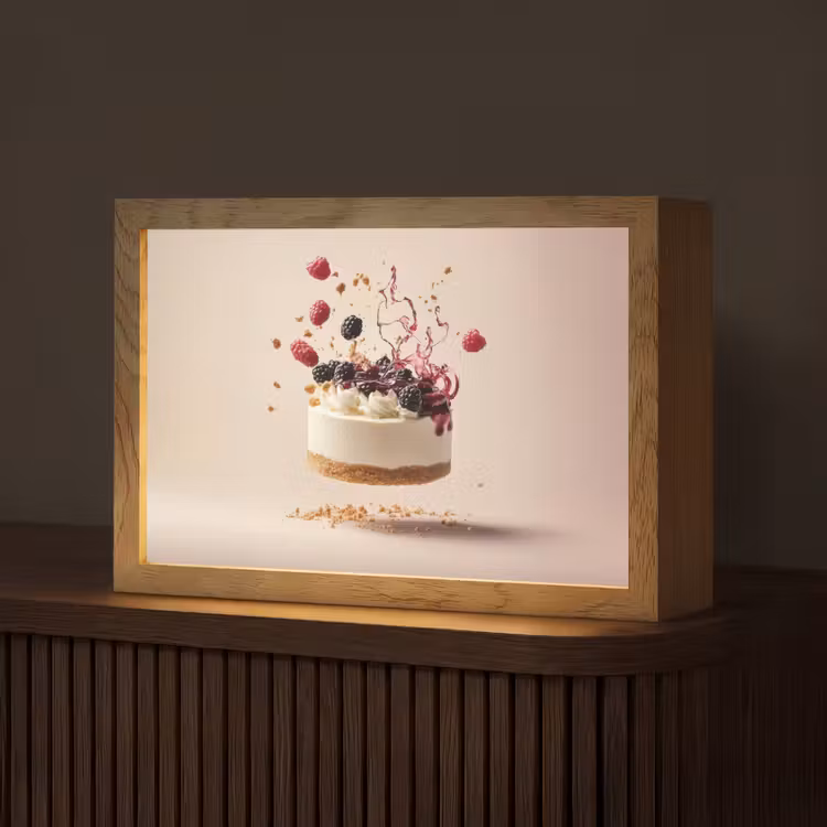 Cheesecake - Eten - Roze - Taart Light Box met kabel (Tafellamp) klein -z3d_website