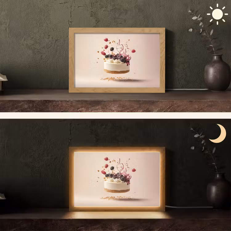 Cheesecake - Eten - Roze - Taart Light Box met kabel (Tafellamp) klein -sfeer3